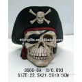 Resin pirate skull figurine
